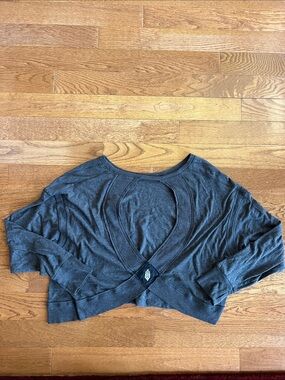 FP Movement by Free People Charcoal Ribbed Knit Pullover